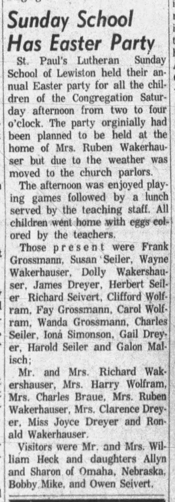 Saint Paul's Lutheran Church 10 Apr 1958
